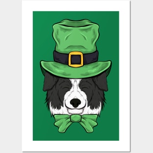 Border Collie patrick day funny dog Posters and Art